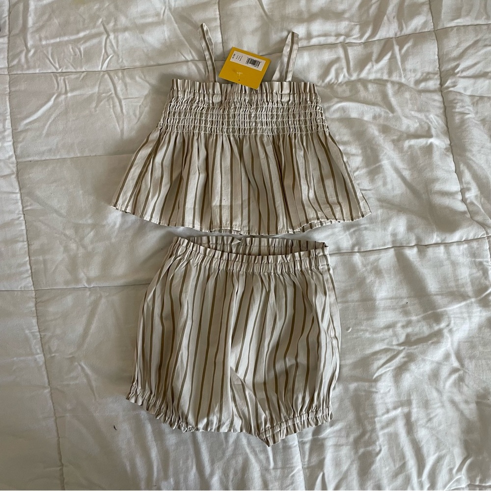 Banana Republic Baby striped ruffle matching set 6/12